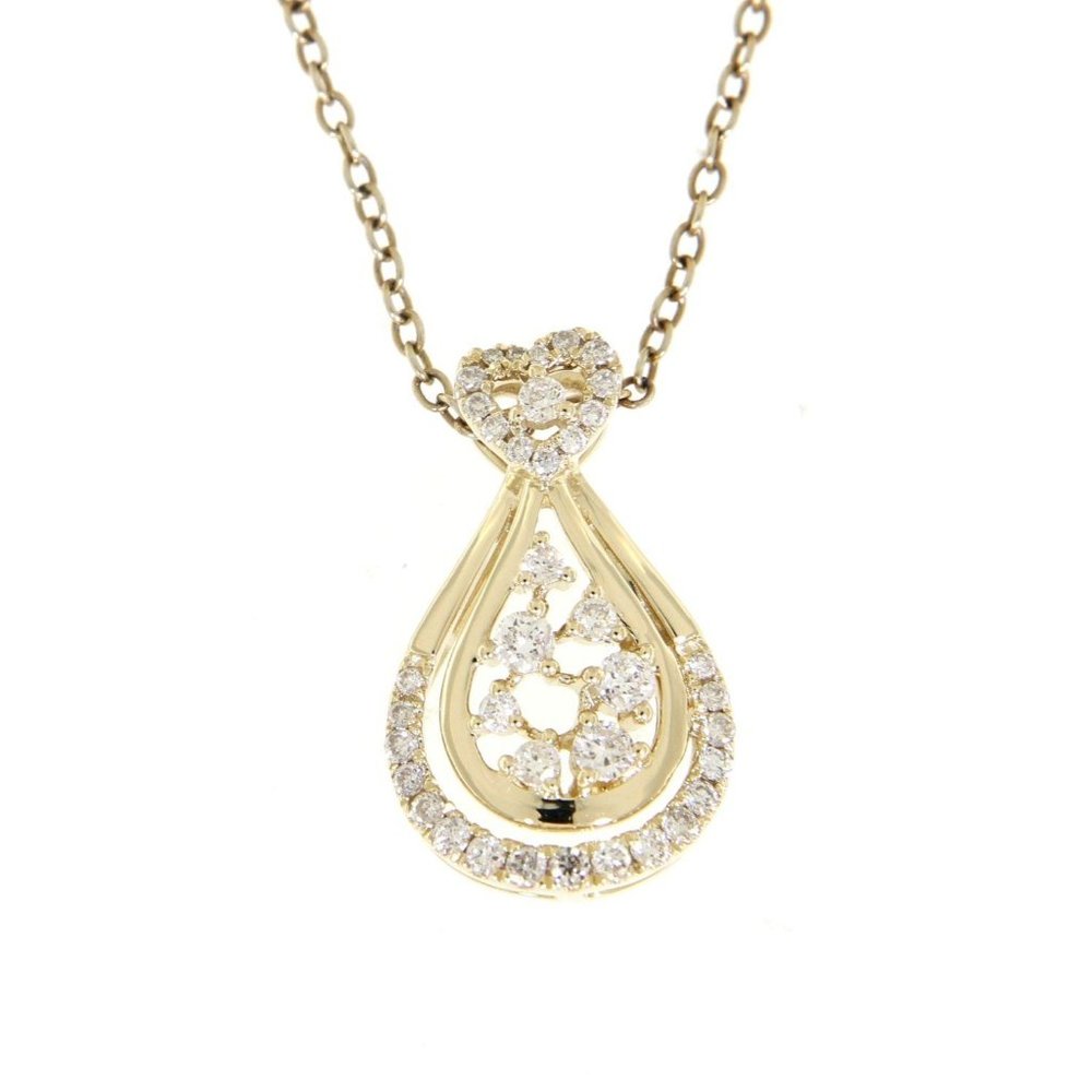 Real Diamond Fancy Unique Pendant Yellow Gold
